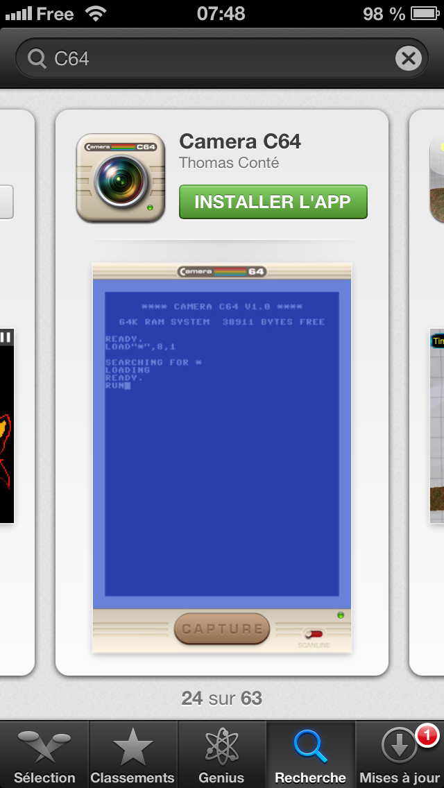 Yay! My C64 app Camera C64 has hit the App Store. It’s a camera app that will let you take C64-st...