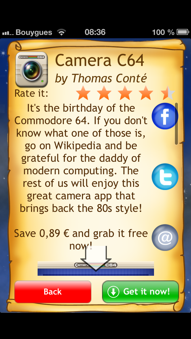 Today Camera C64 is featured in FreeAppMagic. It is rated in the top 10 photo/video apps for 22 c...