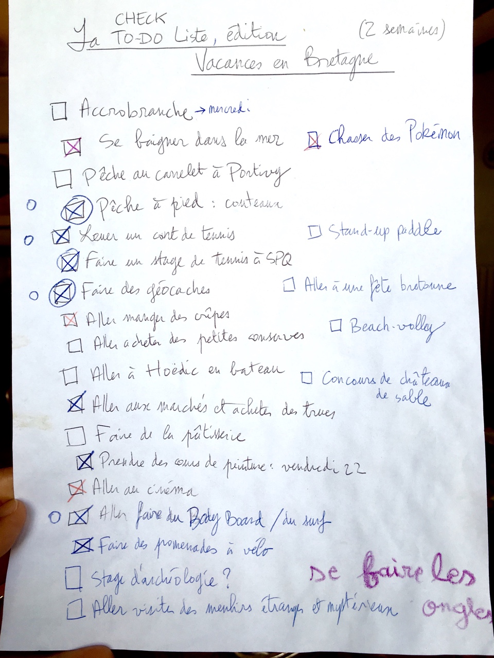 La check liste bretonne de l'été, en bonne voie 😁